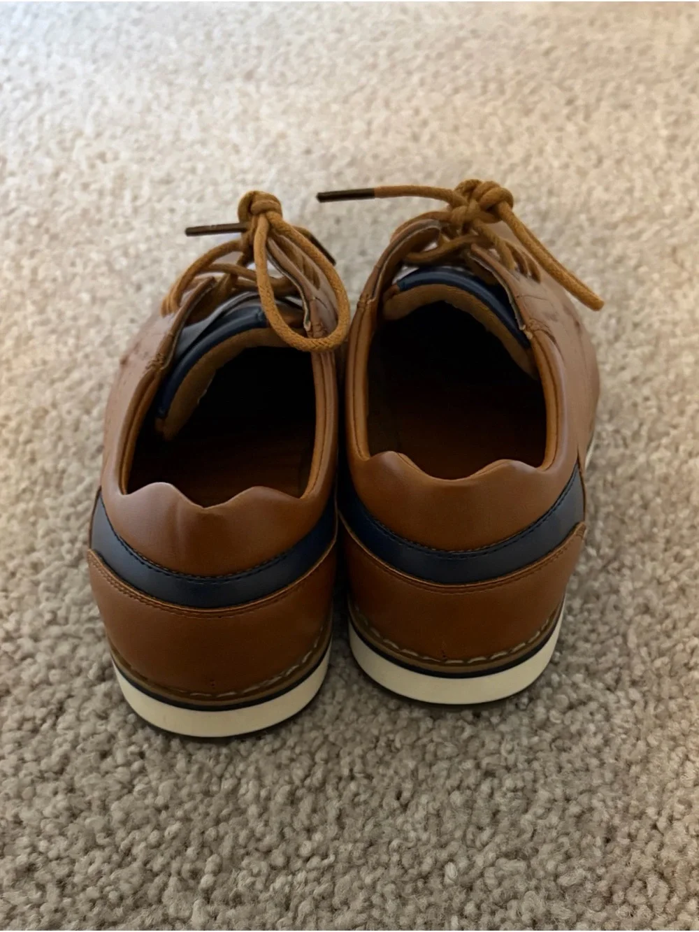 Kids Tan Dress Lace-Up Shoes